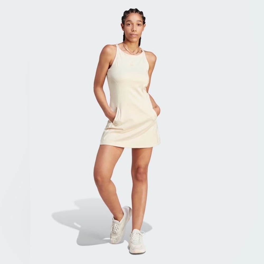 Adidas NWT City Break Sand Fit-and-Flare Racer Back Tennis Dress. Size Small